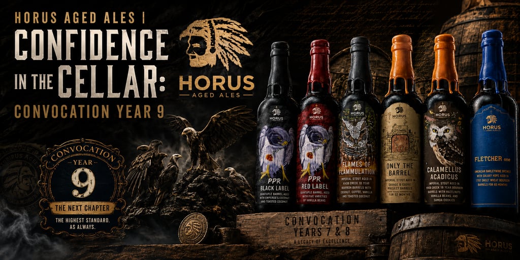 Horus Ales Convocation Program collection of bottles ahead of the Year 9 releases.