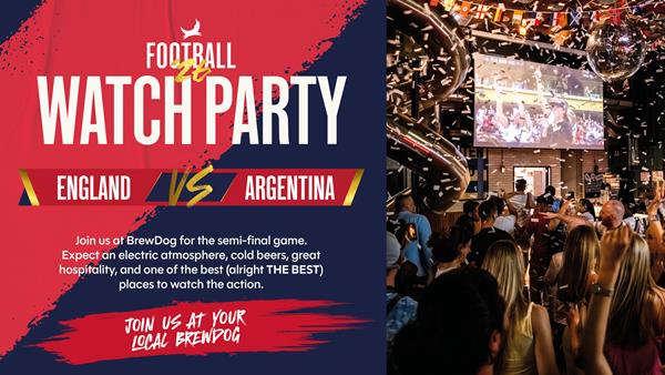 BrewDog Waterloo Set to Host Fans for England’s Semifinal Match