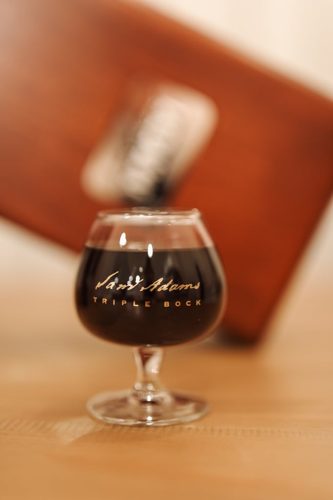 Samuel Adams Millennium in branded glass goblet.