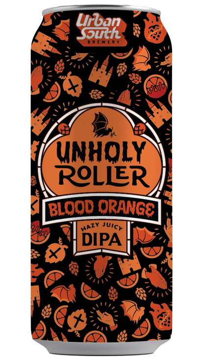 A can of Unholy Roller DIPA