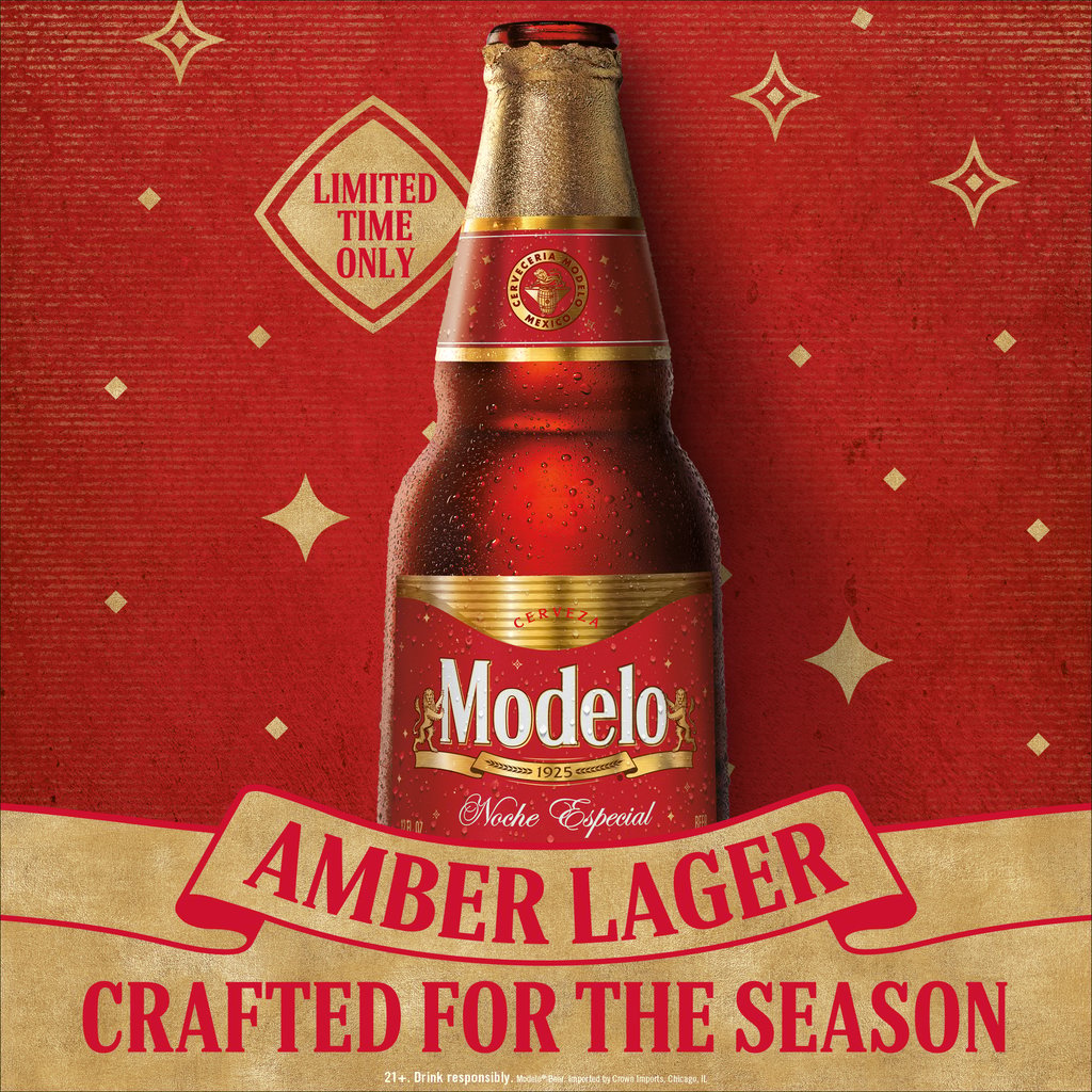 Modelo Noche Especial amber lager for the 2026 holiday season