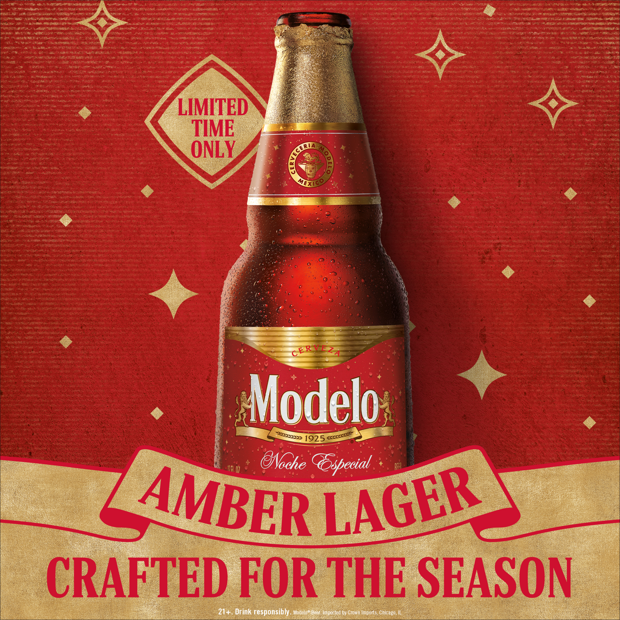 Modelo Noche Especial amber lager for the 2026 holiday season