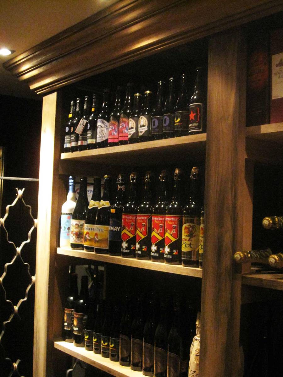 dark beer cellar with multiple vertical tastings