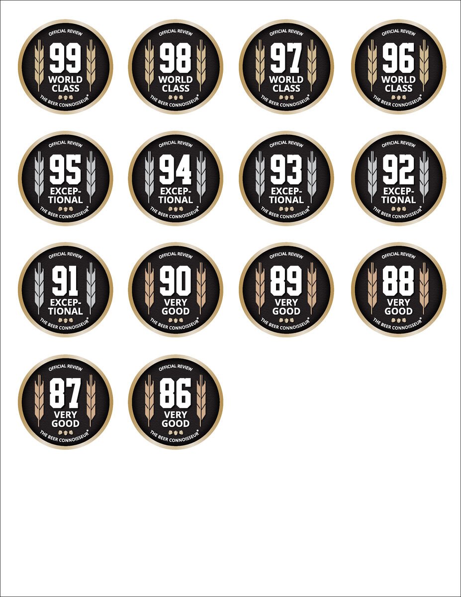 The Beer Connoisseur's Ratings Medals