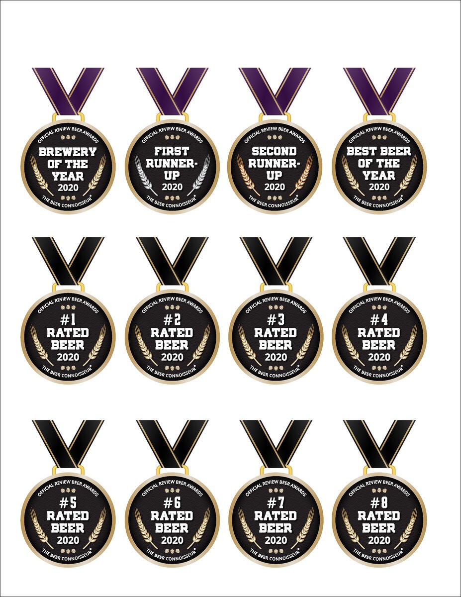 The Beer Connoisseur's Awards Medals with Ribbons