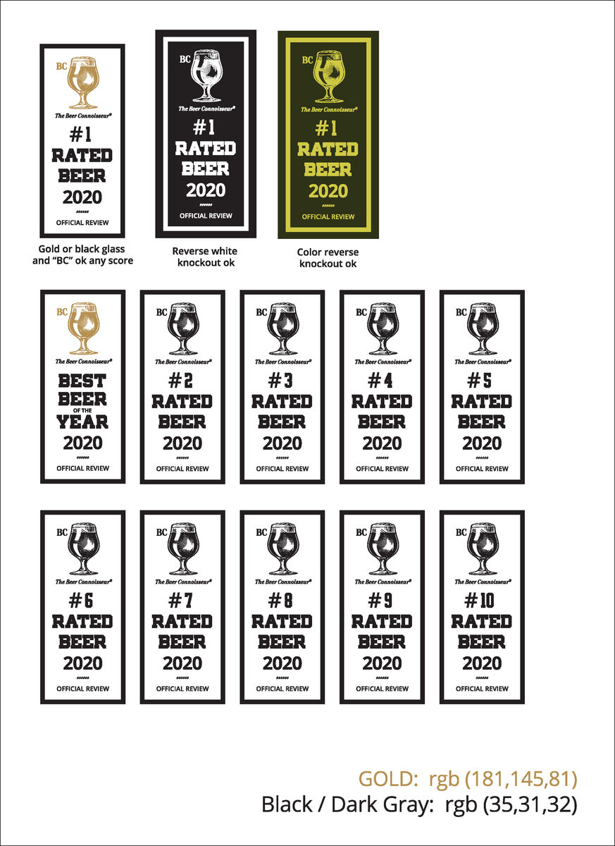 The Beer Connoisseur's Awards Vertical Seals