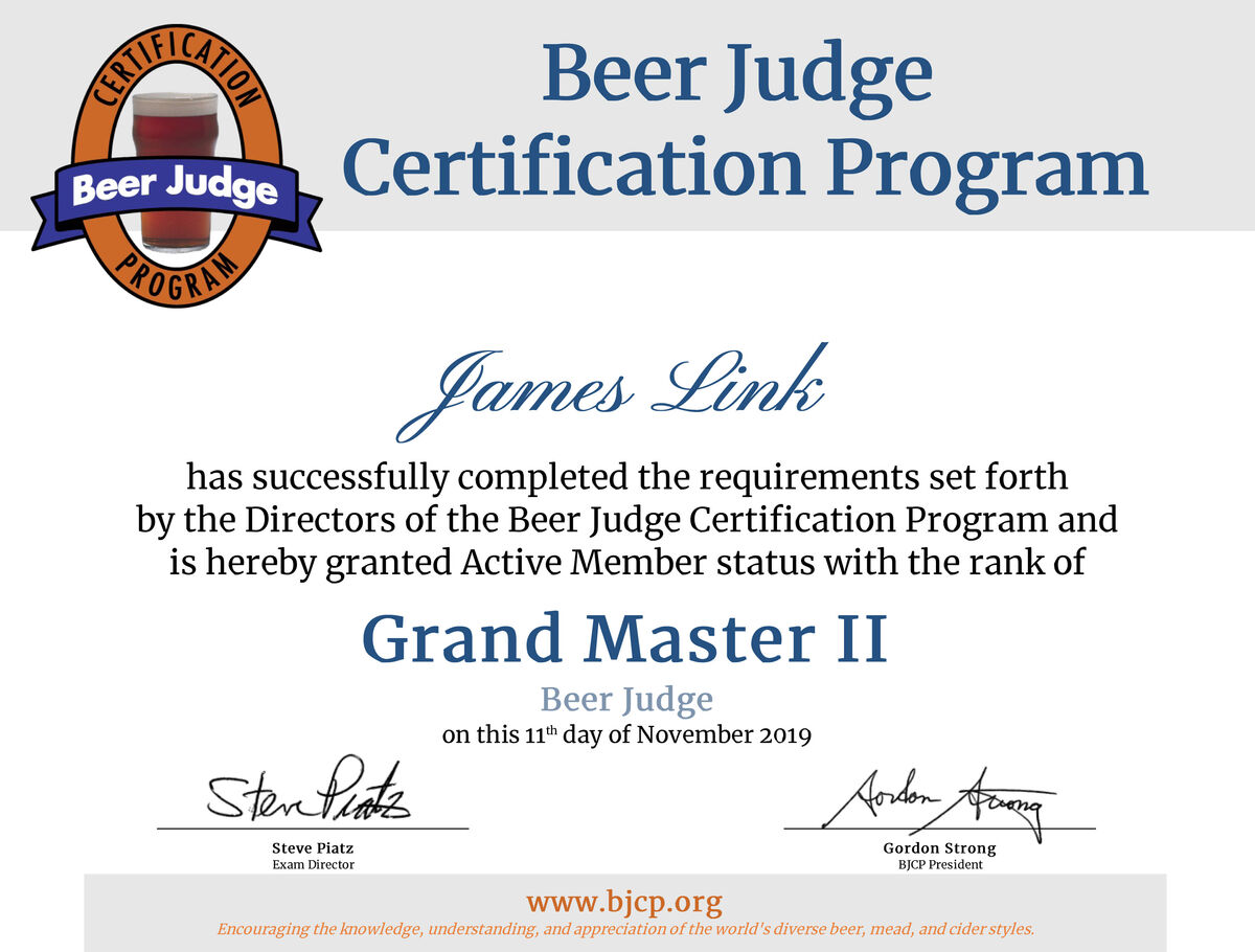 James Link: BJCP Grand Master II Beer Judge