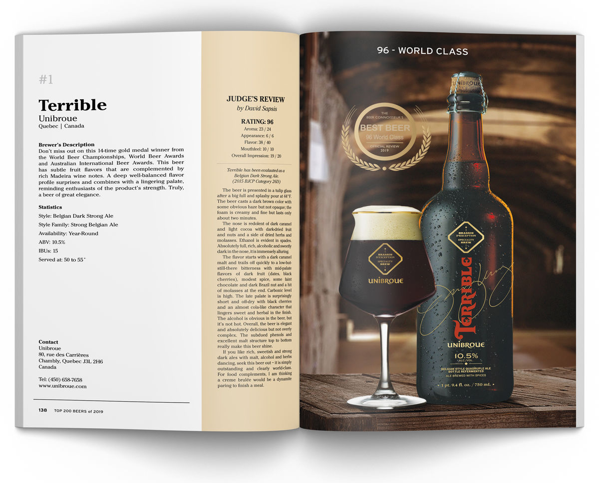Terrible by Unibroue is Beer of the Year 2019