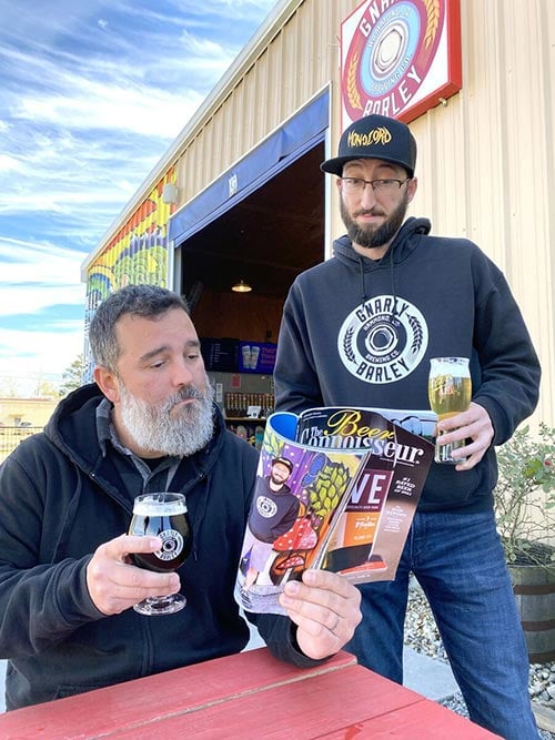 Gnarly Barly Brewers Reading Reviews in The Beer Connoisseur Magazine