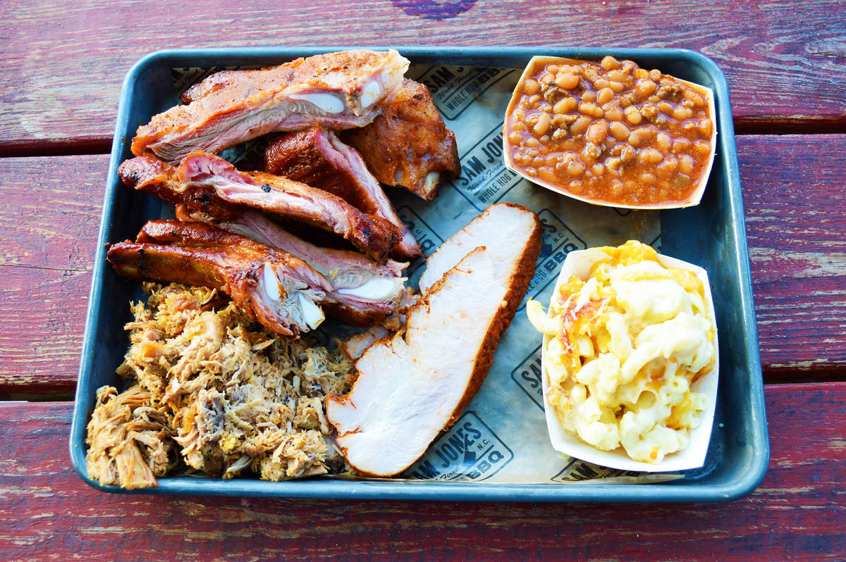 a plate of tasty-looking barbecue