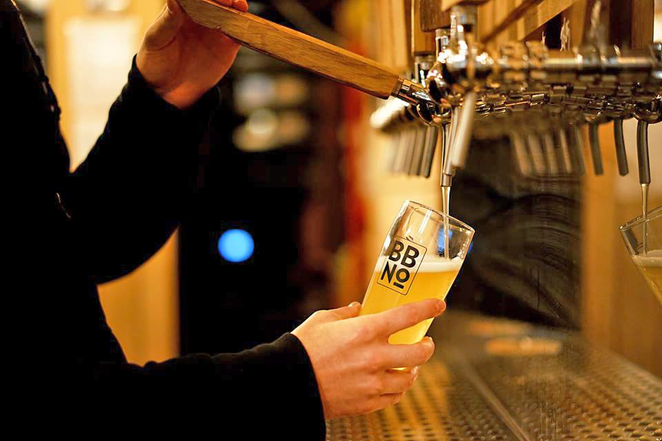 beer being poured at Brew by Numbers