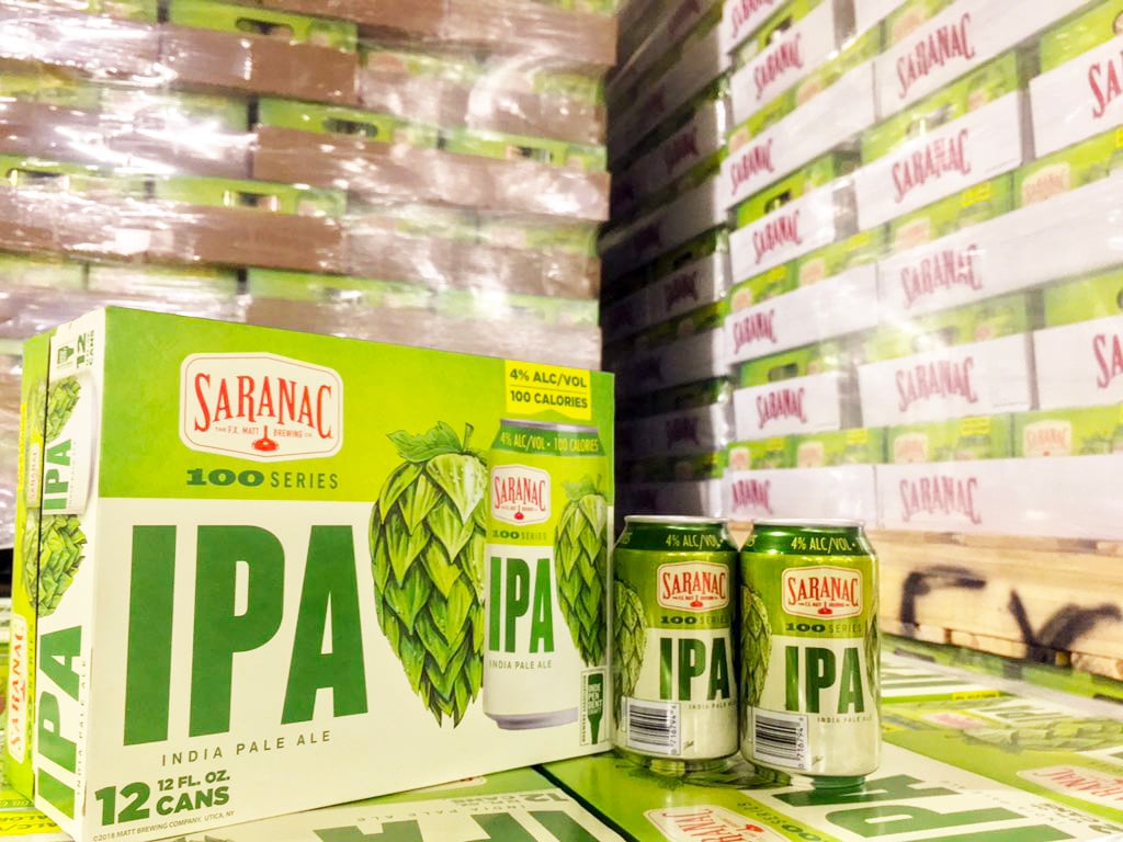 saranac ipa 100 low-calorie beer