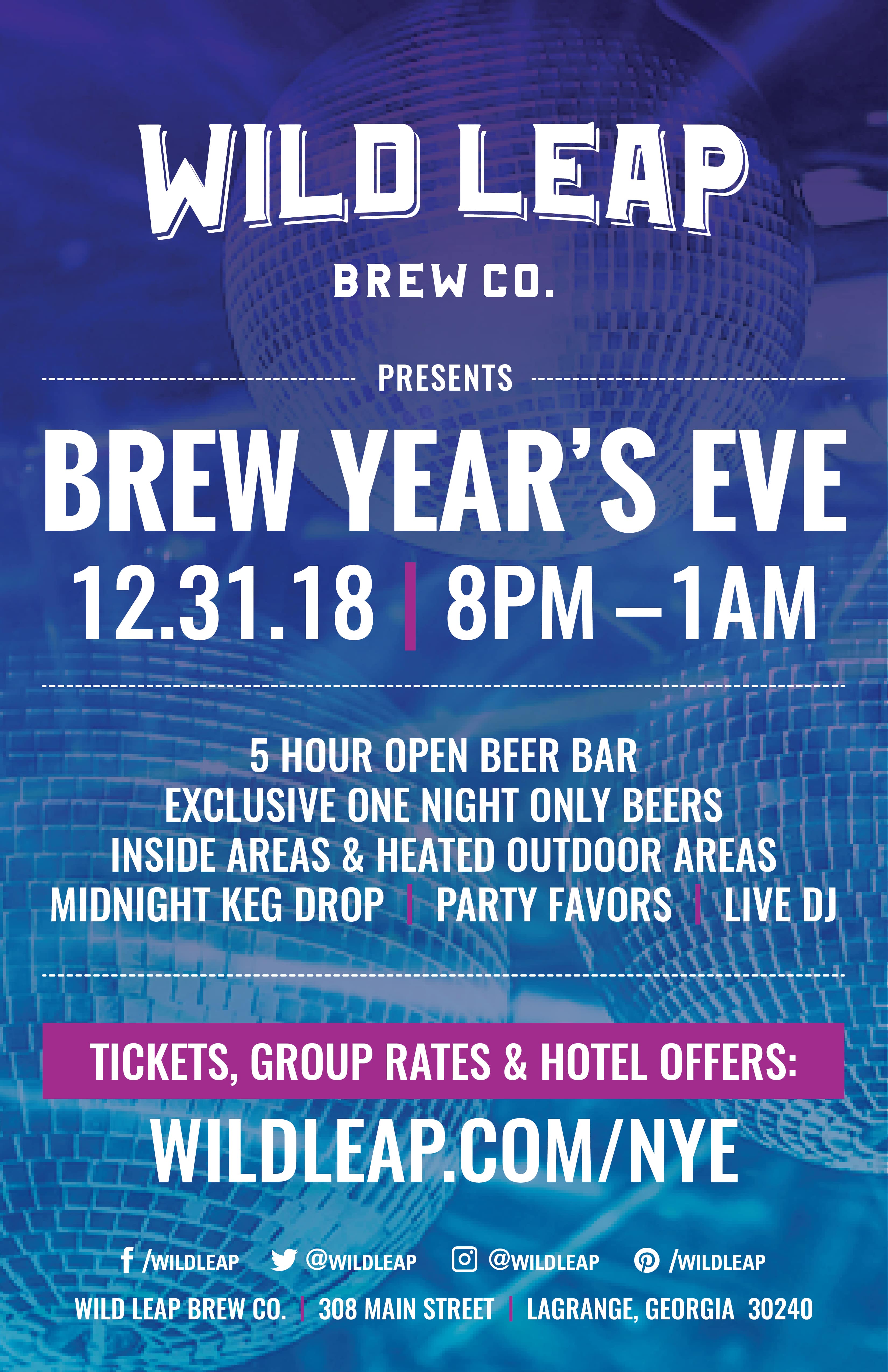 Brew Year's Eve 2019 - New Year's Eve at Wild Leap Brew Co ...