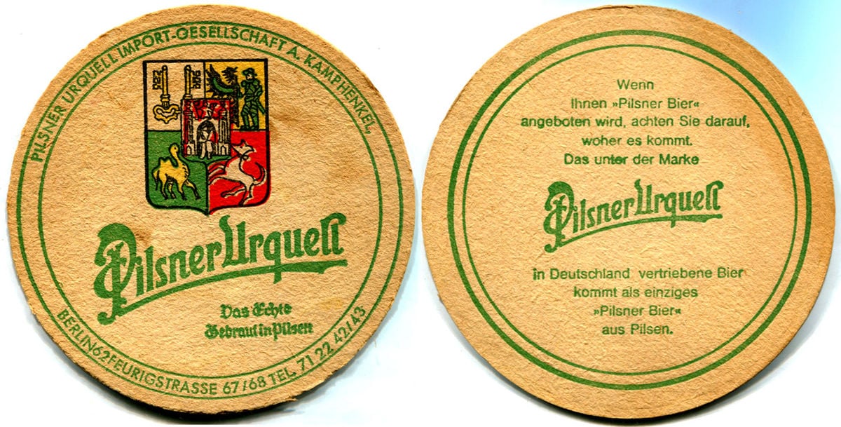 Pilsner Urquell coasters