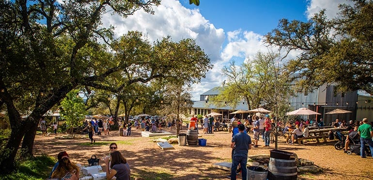 jester king brewery outdoor area in Austin, Texas