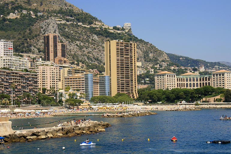 view of picturesque larvotto beach in monaco