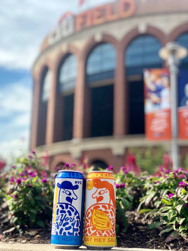 Mikkeller beer in front of the New York Mets' stadium Citi Field