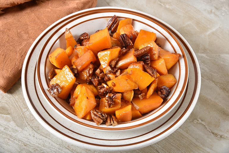 Roasted Butternut Squash with Sage and Pecans