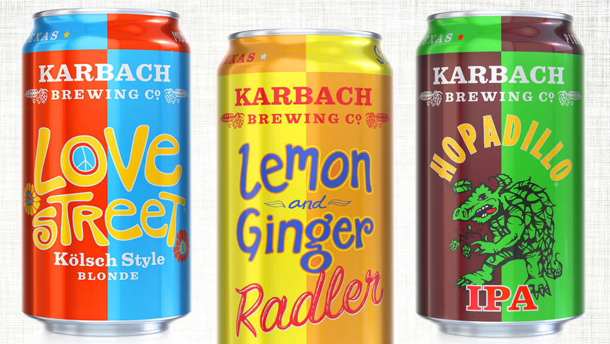 various karbach brewing co. beer cans