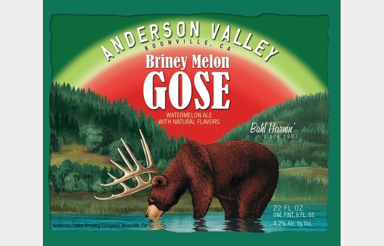 anderson valley briney melon gose label sour beer