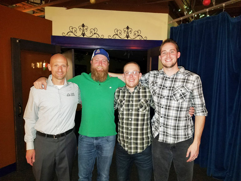  Brewers (left to right): Rob Kevwitch, Nate Wannlund, Steve Nolan, Tyler Swaim 