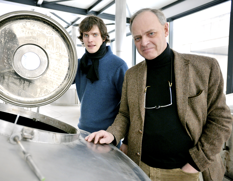 Owner Frank Boon (right) and his son Jos, Brouwerij Boon