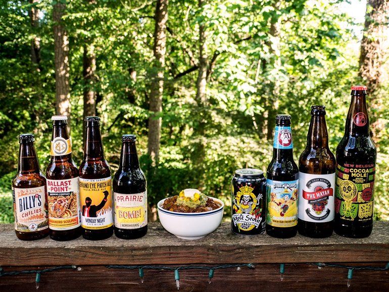 A chili beer lineup that would make Texas Pete shed a tear. (Credit: Betsy Burts)