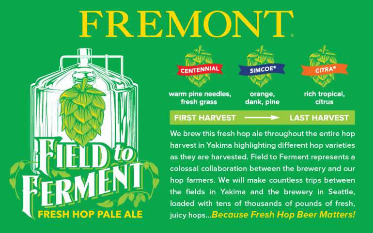 Fremont Brewing Releases Field to Ferment Fresh Hop Pale Ale