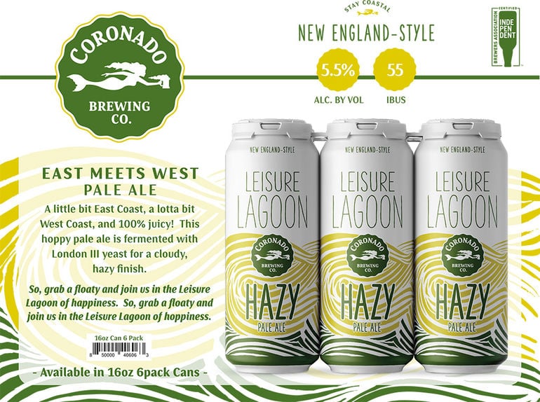 Coronado Brewing Co. Debuts New Year-Round Beer Leisure Lagoon Hazy Pale Ale