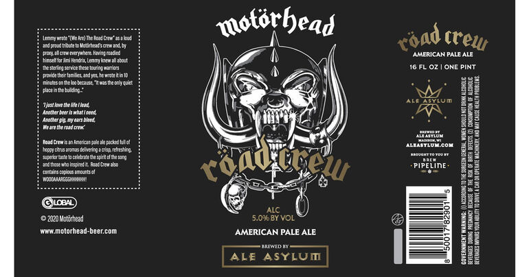 Brew Pipeline and Ale Asylum Collaborates with Motörhead to Launch Röad Crew Beer for US Fans