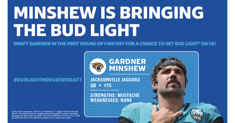 Bud Light Offers Fantasy Football Owners Chance to Win Free Case If They Draft Gardner Minshew