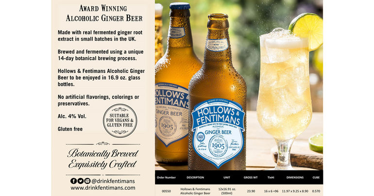 Hollows & Fentimans Alcoholic Ginger Beer Now Available in the US