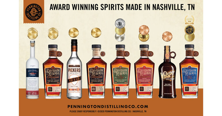 Pennington Distilling Co. Earns 12 Medals from 2020 San Francisco World Spirits Competition