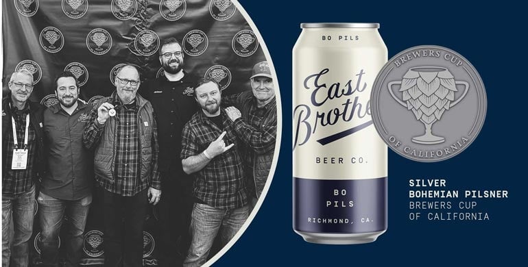  East Brother Beer Company Triumphs with Flagship Beer Bo Pils, Clinching Silver Medal at California Brewers Cup
