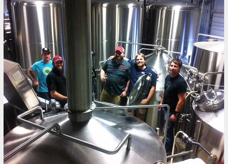 Brewers from Oskar Blues Brewery and Perrin Brewing on the Perrin Brew Deck.