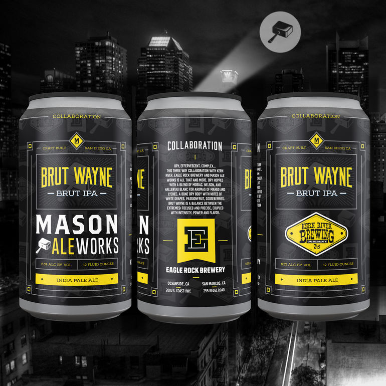 Brut Wayne Brut IPA Collaboration Beer Debuts from Mason Ale Works, Kern River and Eagle Rock