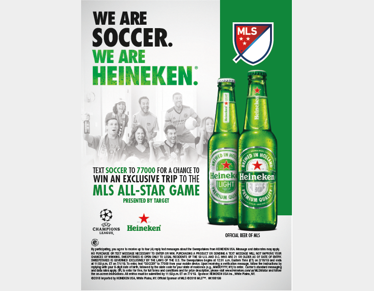Heineken Partners with UEFA Champions League and Major League Soccer in 2019