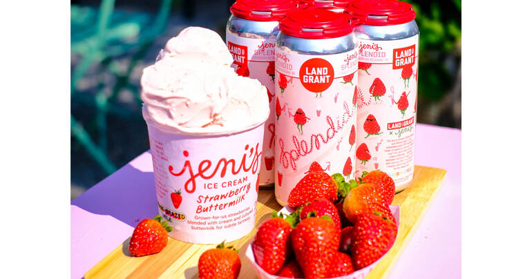 Jeni’s Splendid Ice Creams & Land-Grant Brewing Co. Team Up On Strawberry Oat Milkshake IPA