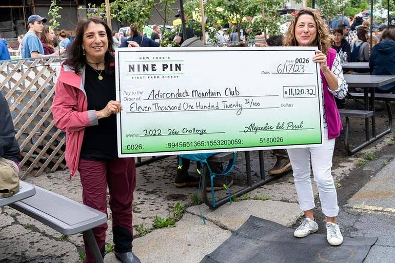 Nine Pin Ciderworks Supports Adirondack Mountain Club's Summit Steward Program with $11,000 Donation