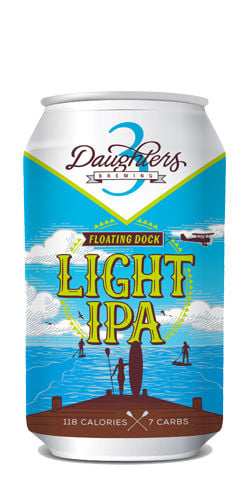 Floating Dock Light IPA by 3 Daughters Brewing