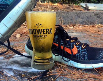 Beer and running shoe