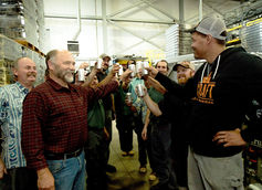 Jim Kelter (front left), Head Brewmaster at Full Sail Brewing Co.