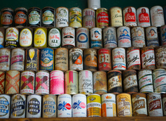 Rare old beer cans.