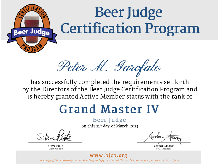 BJCP Certificate