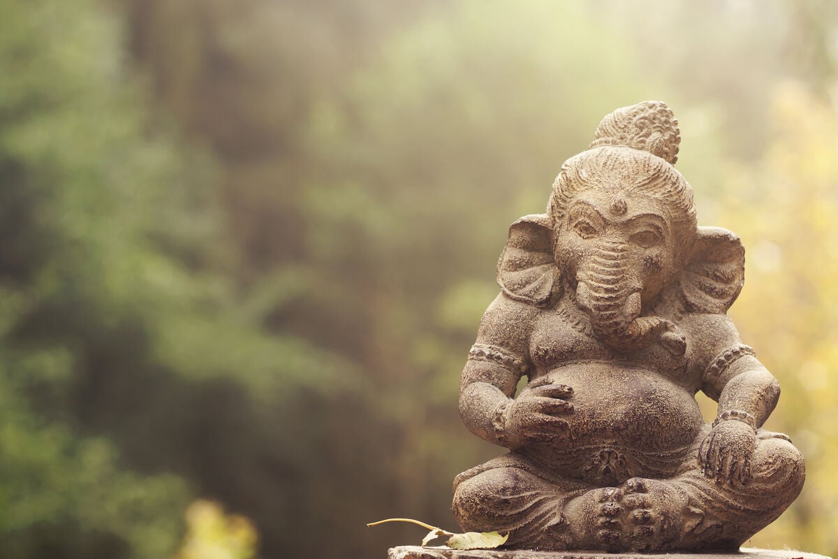 hindu deity ganesha stone statue