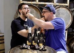 Owner Sean (right) and Brewmaster Chris (left) Talk Barrel Aged Brownie Batter Batch Blend #1