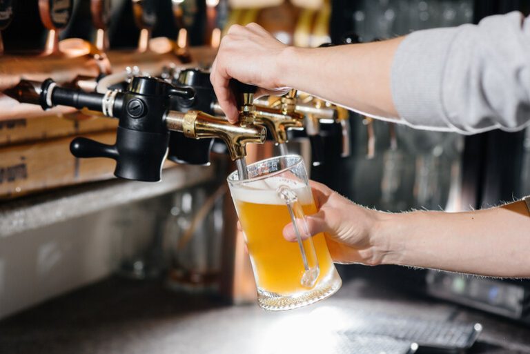 Secured beer dispensing system of a brewery