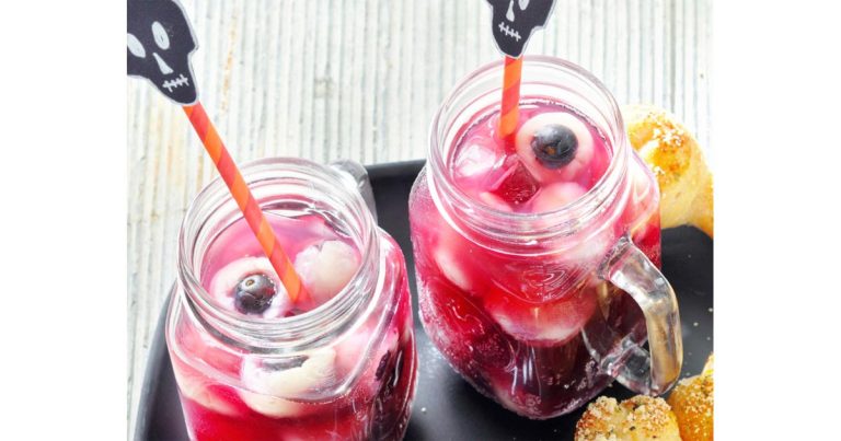 Black Cherry Punch with Eyeballs Cocktail Recipe