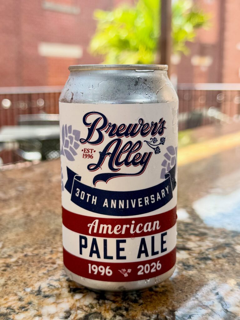A can of Brewer's Alley 30th anniversary ale