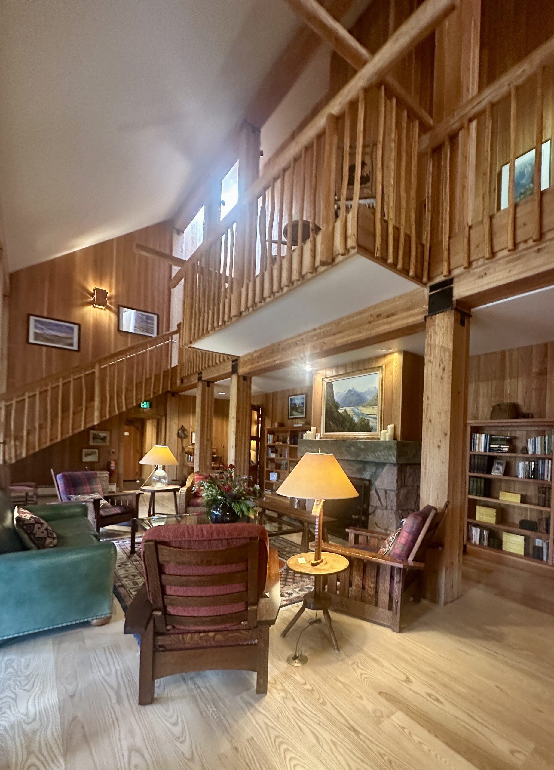 Henry's Fork lodge wood interior.